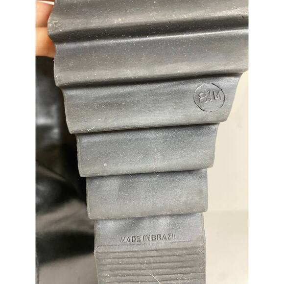 Michael Kors Platform Wedge Black Leather Boots 8.5W - Picture 10 of 10